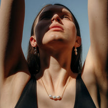 Load image into Gallery viewer, Gold Triple Pearl necklace