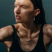 Load image into Gallery viewer, Gold Triple Pearl necklace