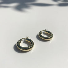 Load image into Gallery viewer, Gold Donut Creole earrings
