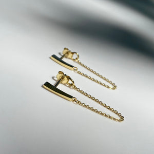 Gold Bar Chain earrings