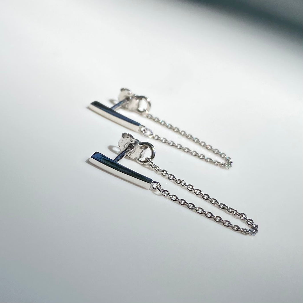 Silver Bar Chain earrings