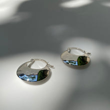 Load image into Gallery viewer, Silver Plump Half Moon creole earrings