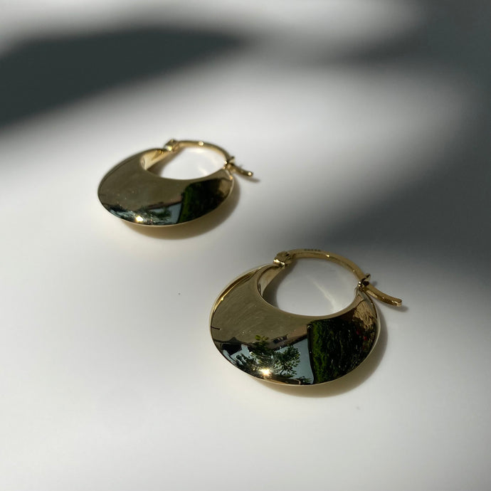 Gold Plump Half Moon creole earrings