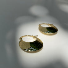 Load image into Gallery viewer, Gold Plump Half Moon creole earrings