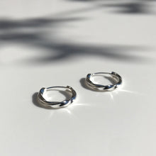 Load image into Gallery viewer, Silver Mini Twist creole earrings