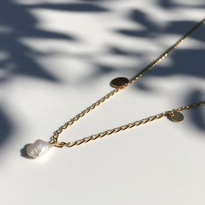Gold Pearl and Dukat necklace