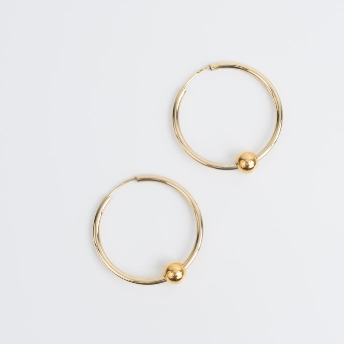 Gold Creole Bead earrings