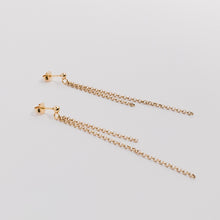 Load image into Gallery viewer, Gold Longliner earrings