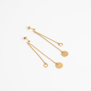 Gold Longline Dukat and Ring earrings