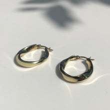 Load image into Gallery viewer, Gold Twist Creole hoop earrings