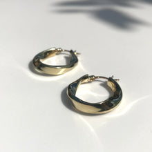Load image into Gallery viewer, Gold Twist Creole hoop earrings