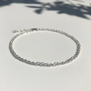 Silver chain anklet