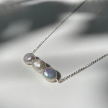 Load image into Gallery viewer, Silver Triple Pearl necklace